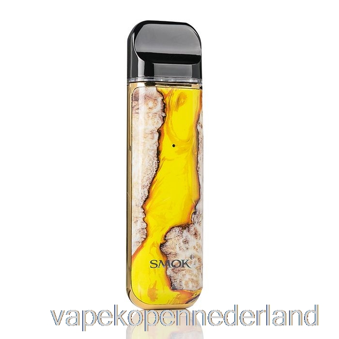 Elektronische Sigaret Vape Smok Novo 2 25w Pod-systeem Geel Stabiliserend Hout